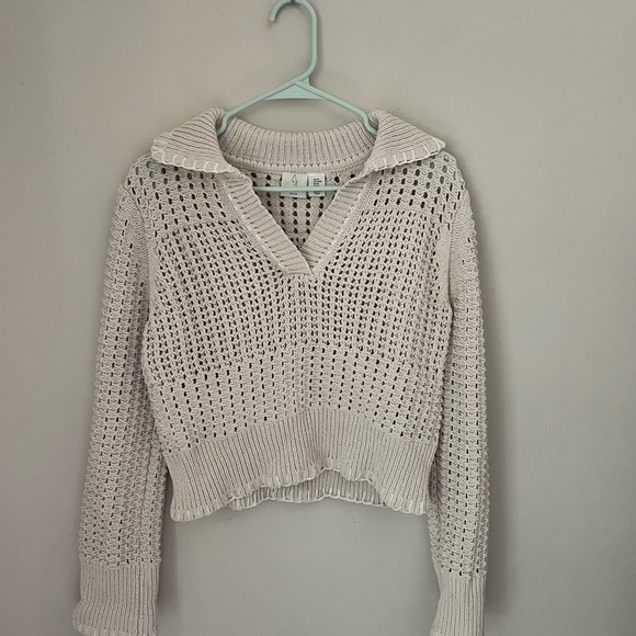 Joie Cream V-Neck Knit Sweater - Picture 1 of 6